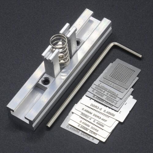 12pcs BGA Reballing Stencils DDR DDR2 DDR2-2 DDR2-3 DDR3-2 DDR3-3 DDR3-4 DDR5 + BGA Direct Heating Fixture