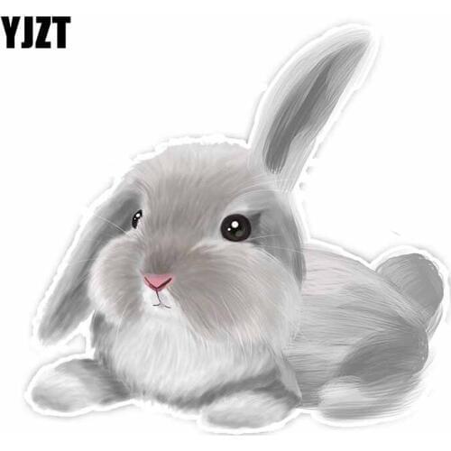 YJZT 14.3CM*15CM Fantasy Beautiful Animal Rabbit PVC Car Sticker Decal C29-1055