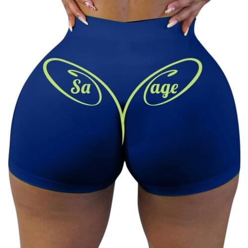 Ladies Sexy Home Wear Sports Fitness Running Boxer Shorts Letter Printed Yoga Shorts Leggings High Waist Tight Yoga Pants