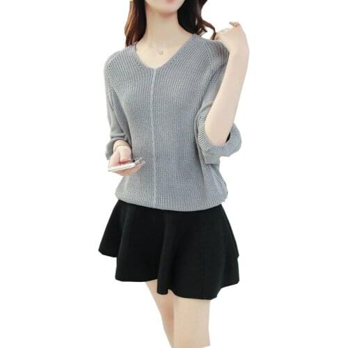2021 Sweater Women Spring Thin Pulllover Loose Mesh Shirt Blouses Short Autumn Bat Sleeve Sweaters Clothing Vestidos MMY137