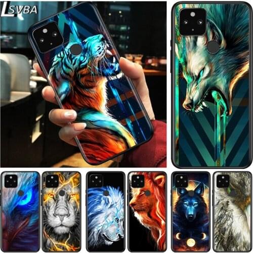 Animal Lion Tiger Eagle Shockproof Cover for Google Pixel 5 4 5A 4A XL 5G Black Phone Case Shell Soft Fundas Coque Capa