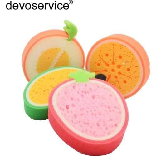 1Pcs Cleaning Sponge - Lovely Fruit Shape Multi Color Sponge Dishcloth -Dishwashing Tools Kitchen Cleaning Tools