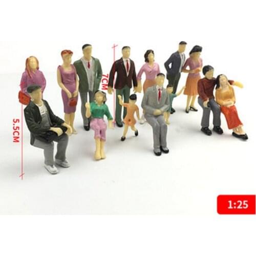 14Pcs 1:25 Sand Table People Figures Toys Figures Model for DIY Model Decorations