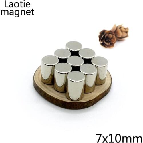 20Pcs 7 x 10mm N35 Round Cylinder Magnets 7mm x 10mm Rare Earth Neodymium Permanent Magnets Art Craft Magnetism Magnetic Type