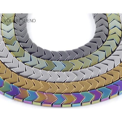 4*2/6*3/3*3/8*3mm Natural Arrow Shape 5 Color Hematite Stone Beads Spacer Loose Beads For Jewelry Making Diy Bracelet Strand 15"