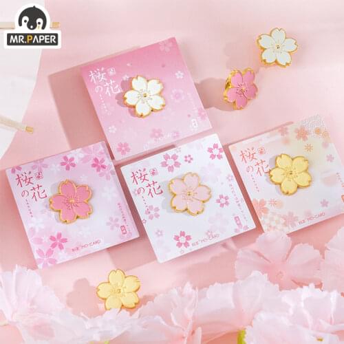 4 Designs Ins Style Sakura Flower Series Japanese Sakura Creative Cute Hand Account Decoration DIY Material Single Metal Badge