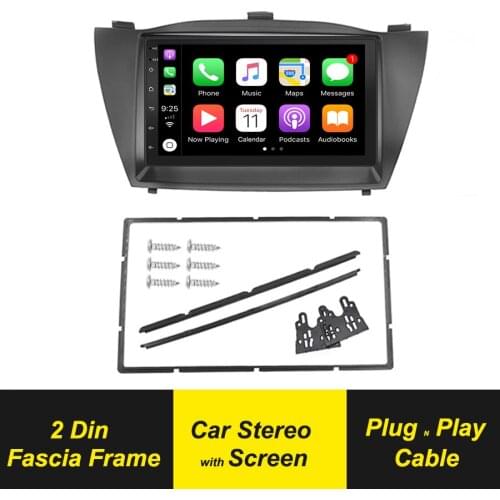2 Din Car Radio Fascia Trim Kit For HYUNDAI TUCSON IX35 2010 Install Frame DVD GPS Navigation Android Player Stereo Audio Plate