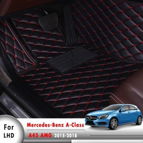 Car Floor Mat For Mercedes-Benz A Class A45 AMG 2014 2015 2016 2017 Front Rear Rug Complete Set Liner All Weather Waterproof