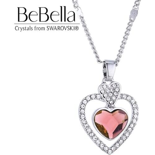 BeBella heart pendant necklace with Crystals from Swarovski elements Genuine fashion jewelry for women girls wedding gift 2020