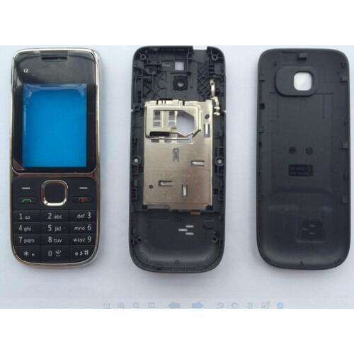 BINYEAE Full Housing Case Battery Cover Front+Middle Frame Keypad For Nokia C2 C2-01