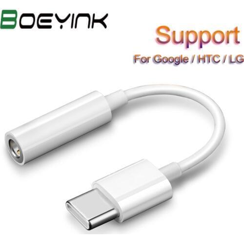 BoeYink Type C 3.5 Jack Earphone Cable USB C To 3.5MM For Google Pixel 2 Nexus HTC U11 U12 OPPO LG USB-C Digital To 3.5 MM Cable
