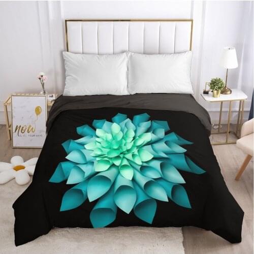 Black Duvet cover Quilt/Blanket/Comfortable Case Double King Bedding 140x200 240x220 200x200 for Home Succulents