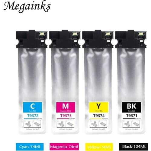 T9371 T9372 T9373 T9374 4color ink cartridge For Epson WorkForce Pro WFC5790 WFC5290 with one time chip and pigment ink