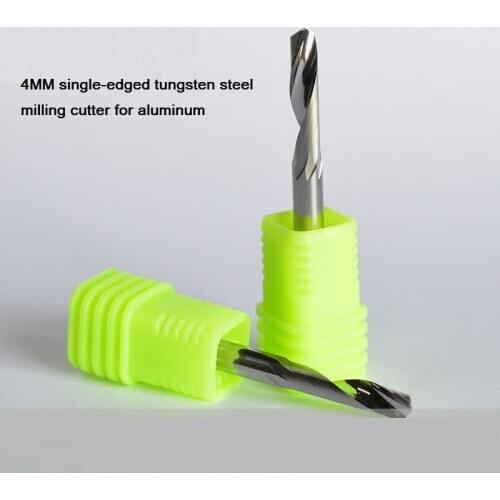 4MM single-edged aluminum tungsten steel milling cutter high-gloss extended aluminum alloy carbide CNC engraving machine tool