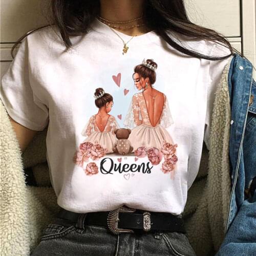 Womens T-shirt Fashion Cute Momlife Paren Child Baby Love Chest Top Queen Print Summer Short-sleeved T shirt Female Tee Femme