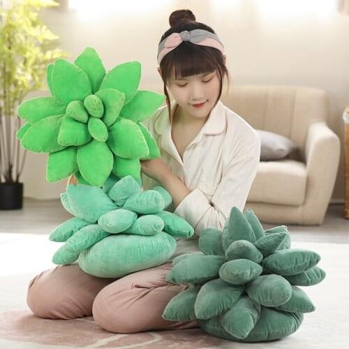 25/45cm Simulation Succulent Plants Plush Toys Room Decor Stuffed Creative Potted Flowers Pillow Soft Doll for Birthday Gift