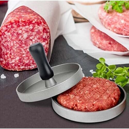 Round Hamburger Patties Press Aluminum Alloy + ABS Hamburger Meat Beef Grill Burger Press Patty Maker Mold Kitchen Meat Tools