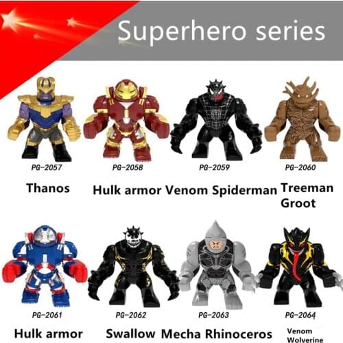 Marvel Avengers Wolverine Thanos Venom Tree Human Hulk Spiderman Doll Toy Building Block Action Assembling Captain America Toy