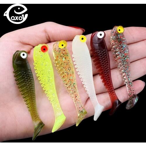 QXO 10pcs/Lot Soft Plastic Lure 5cm 7cm Silicone Bait Sea Fishing Worm Streamer Swimbait Surface Lure Accessories
