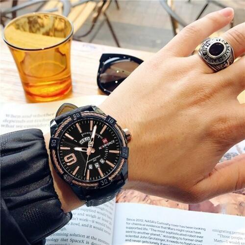 NAVIFORCE Creative Sports Watches Mens Luxury Top Brand Quartz Wrist Watch Men Waterproof Leather Clock Male Relogio Masculino