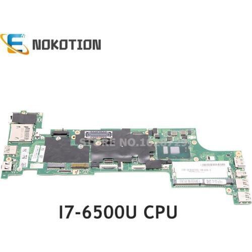 NOKOTION For Lenovo thinkpad X260 Laptop motherboard BX260 NM-A531 FRU 01YT039 01HX029 Mainboard SR2EZ I7-6500U CPU