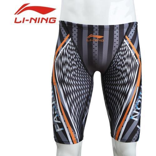 LI-NING NEW Professional Men Competitive Swim Trunks Swimwear QUICK DRY solid Jammer Swimsuit MENS swimming briefs PLUS SIZE