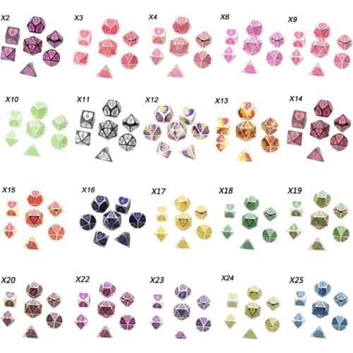 New Metal Dice Set DND Board Game 7pcs Polyhedral Dice for RPG Role Playing Game U2JB