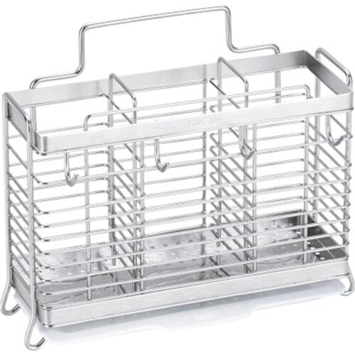 Hot Kitchen Hanging Stainless Steel Chopsticks Spoons Fork Cutlery Holder Organizer Rack Drainer Storage
