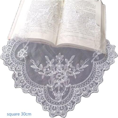 Luxury lace mesh embroidery placemat cup coaster mug kitchen Christmas table place mat cloth tea coffee doily dish wedding pad
