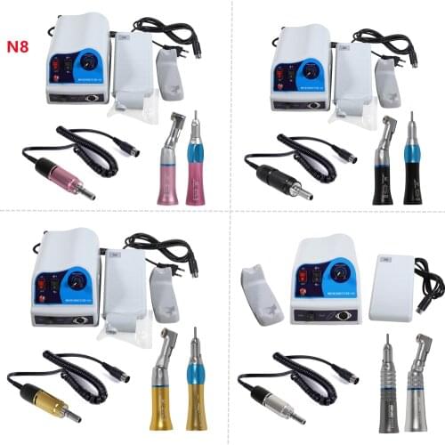 4type Dental Lab N8 Marathon Electric Polishing Polisher Micromotor Contra Angle Straight Low Speed Handpiece +10pcs Polish burs