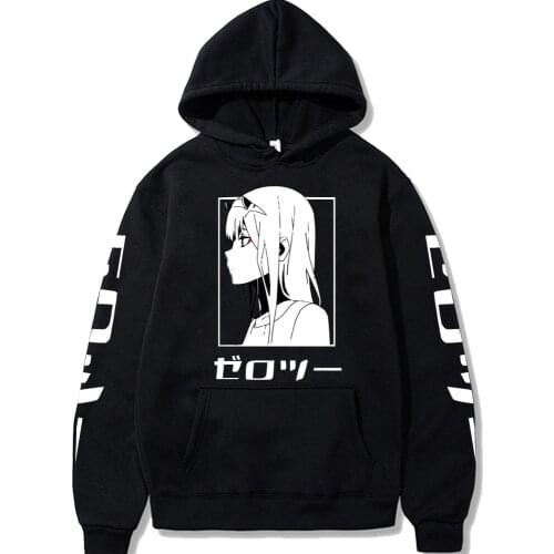 Janpanese Anime Darling In The Franxx Zero Two Cartoon Print Hoody Men Women Unisex Sweatshirts Fashion Cartoon Printing Hoodies