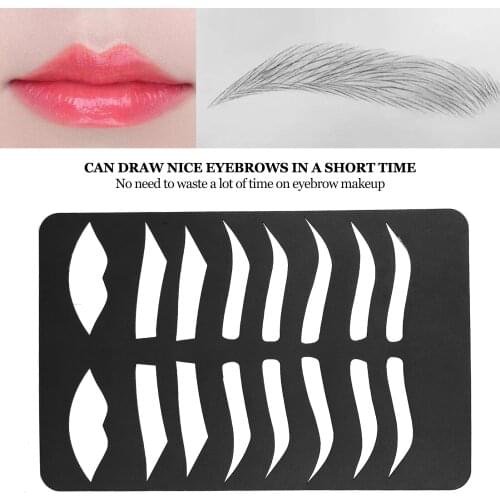 1 Set Eyebrow Shape Stencils Template Fashionable Eye Brow Lip Shaping Kit Grooming Defining Makeup Template Reusable Tools
