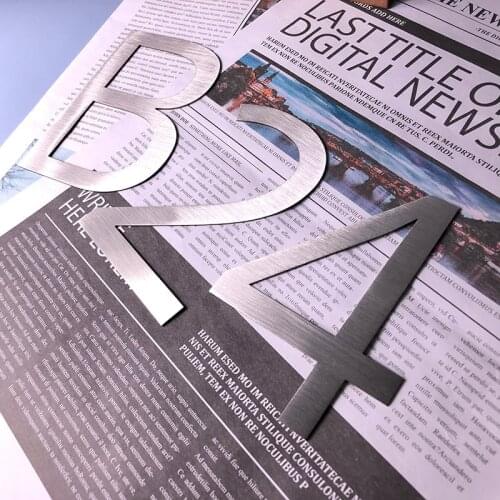 House Numbers Outdoor 0-9 ABC Metal Silvery Home Hotel Apartment Door Name Plates Stainless Steel LED Lamp Sign Addres