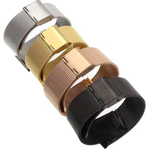 Universal Milanese Bracelet 12 14 16 18 20mm 22mm 24mm Silver Stainless Steel Strap Band Replacement Bracelet for Smart Watch