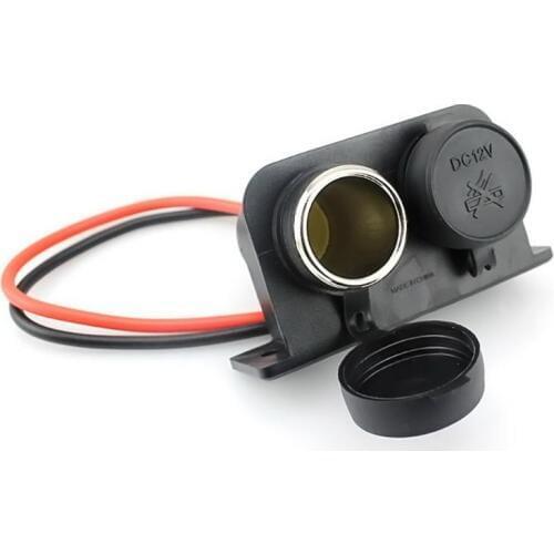 Waterproof Dual Car Cigarette Lighter Socket Vehicle Mounted 12V Cigar Lighter Charging Plug Adapter Splitter Auto Accessories