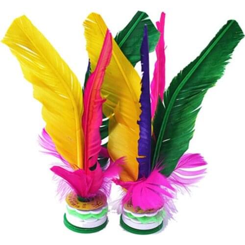1pcs Colorful Feathers Kick Shuttlecock Chinese Jianzi Foot Sports Outdoor Toy Game