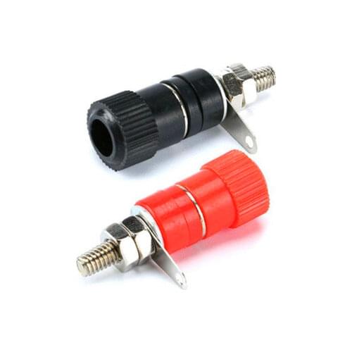 10PCS Terminal Blocks JS-910B JS-919 4mm Amplifier Terminal Connector Binding Post Banana Plug Jack Mount 5pcs Black + 5pcs Red