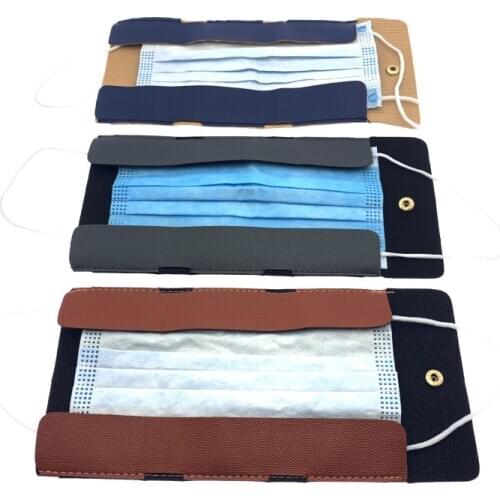 100pcs/lot Portable PU Leather Dust-proof Mask Case Disposable Face Masks Container Disposable Mask Storage Box Storage Mask Bag