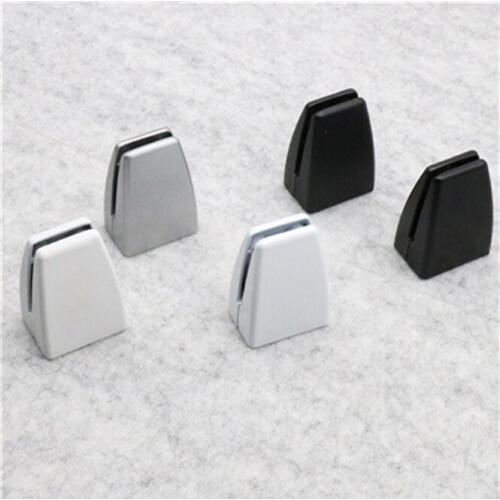 2pcs Black Silver Aluminum alloy Glass Clips Adjustable Office screen clip clapboard clip Glass Shelf Clamp Bracket Glass Holder