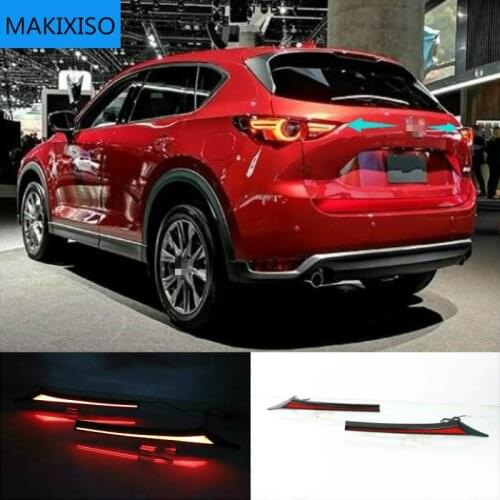 2PCS LED Reflector For Mazda CX-5 CX5 2017-2020 Car Tail Light Rear Bumper Light Rear Fog Lamp Brake Light