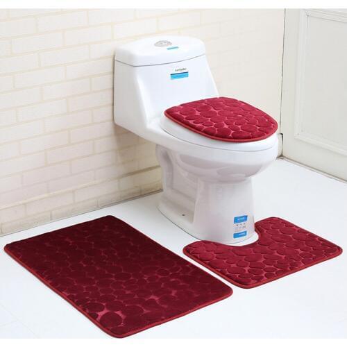 3 PCS/set Super soft Shu Velveteen thickening toilet potty sets toilet seat cover Warm Close Stool Cushion Mat Bathroom Mat