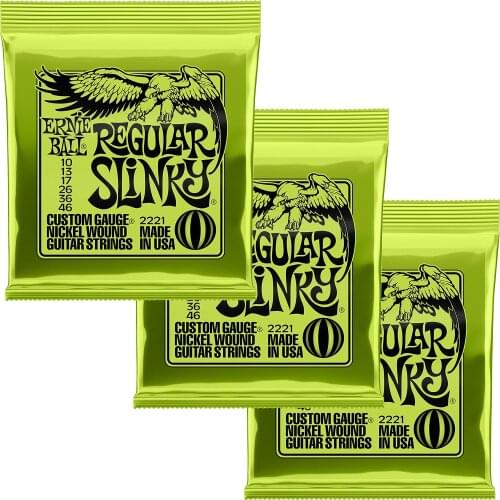 3 Packs 2221 Nickel Regular Electric Guitar Strings (010-046)