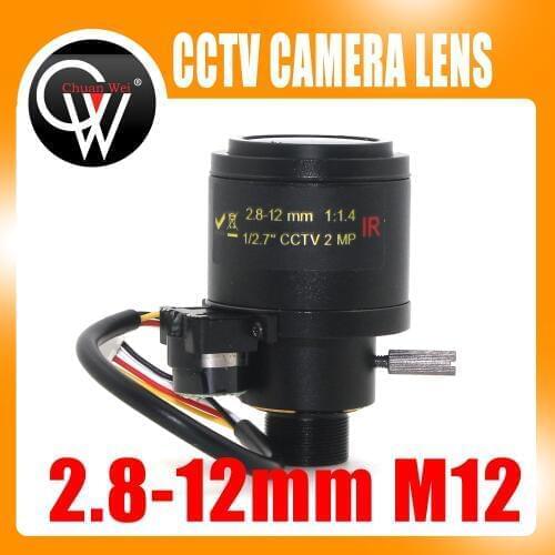 MP HD Motorized 1/2.7" 2.8-12mm Varifocal F1.4 M12 Mount DC Iris Auto IR CCTV Security Camera Lens