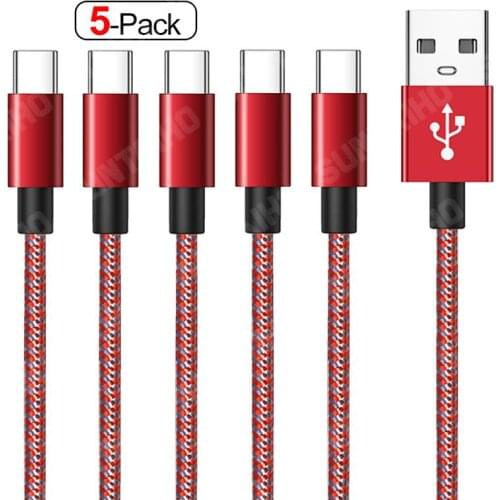 5 Pack 3A Type C Cable For Samsung S20 S10 Plus Fast Charger Charging Cable For Huawei P40 P30Pro Xiaomi Mobile Phone USBC Cable