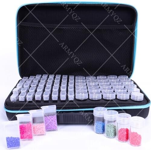 70 Bottles Diamond Painting Accessories Container Storage Bag Box Carry Case Diamond Embroidery Tools Handbag
