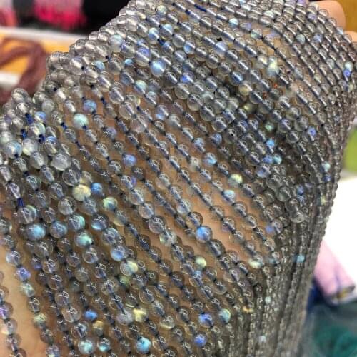 Natural Stone Beaded Labradorited Beads Round Loose Spacer Beads for Jewelry Making DIY Necklace Bracelet Accessories