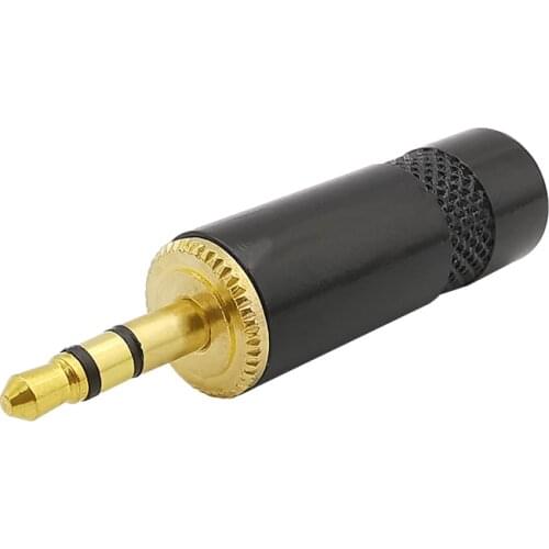 Black 3.5mm Stereo 3 Pole Male Plug Audio Solder Connector 3.5 Headphone Jack Plug Stereo Audio Cable Soldering Connectors