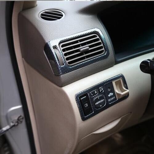 Classic Carbon Fibre Wood Air Outlet Gear Window Door Handle Decorated Frame For Toyota Corolla 2004 05 06 CAA260A