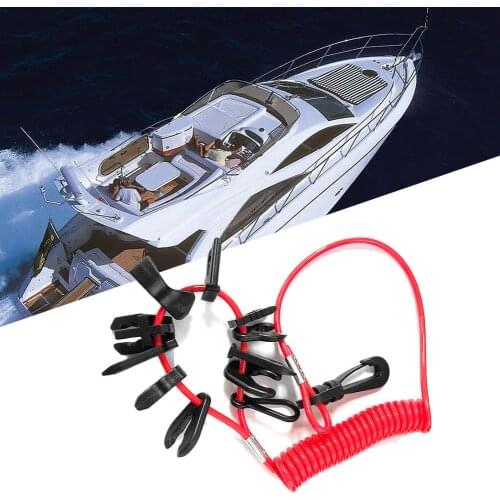 Red 1PCS Boat Outboard Engine Motor Lanyard Stop Switch Safety Tether For Honda Mercury Evinrude Johnson E31001