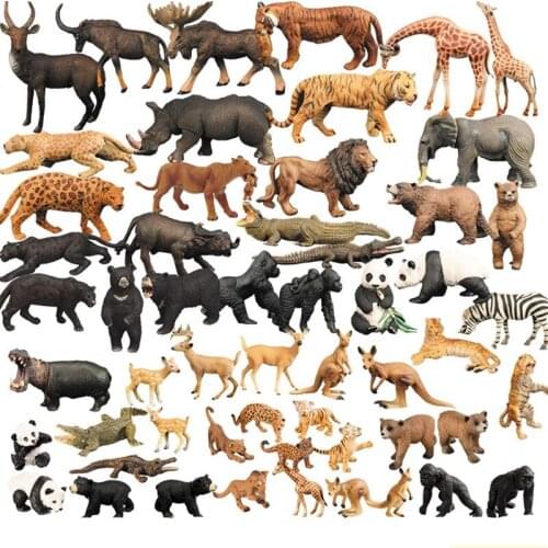 Cross-Border Wildlife Model Solid Plastic Elephant Lion Tiger Science and Education Model Toy Scene Decoration Toys